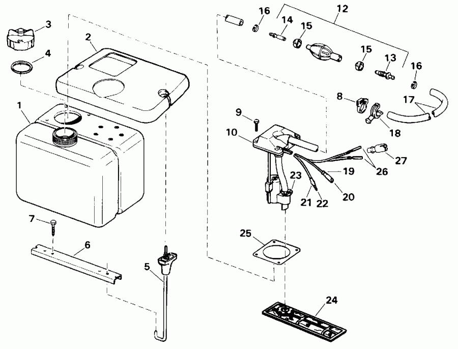 ��������� �������� ����� Evinrude E200CXATF 1993  - 1.8 Gallon - 1.8 ������