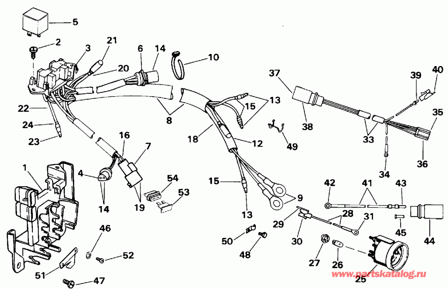 ��������� �������� ����� Evinrude E200CZETD 1993  - wer Trim/tilt Electrical - wer Trim / tilt ���������