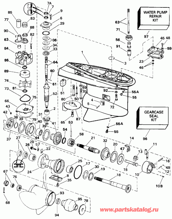 ����� EVINRUDE E200STLETF 1993  - �������� �������� / Counter Rotation