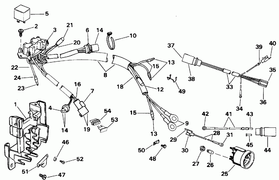 �������� ����� Evinrude E200TXATF 1993  - wer Trim/tilt Electrical - wer Trim / tilt ���������