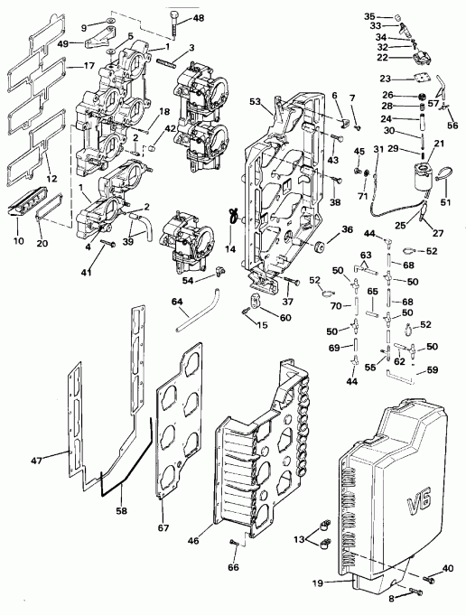 �������� ��������� ����� Evinrude E200TXETF 1993  - Suffix 
