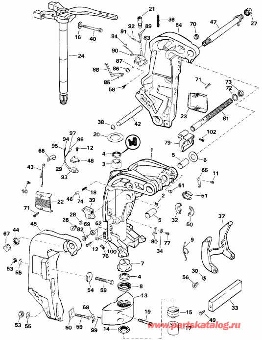 ��������� �������� ����� EVINRUDE E200TXETF 1993  - dsection / dsection