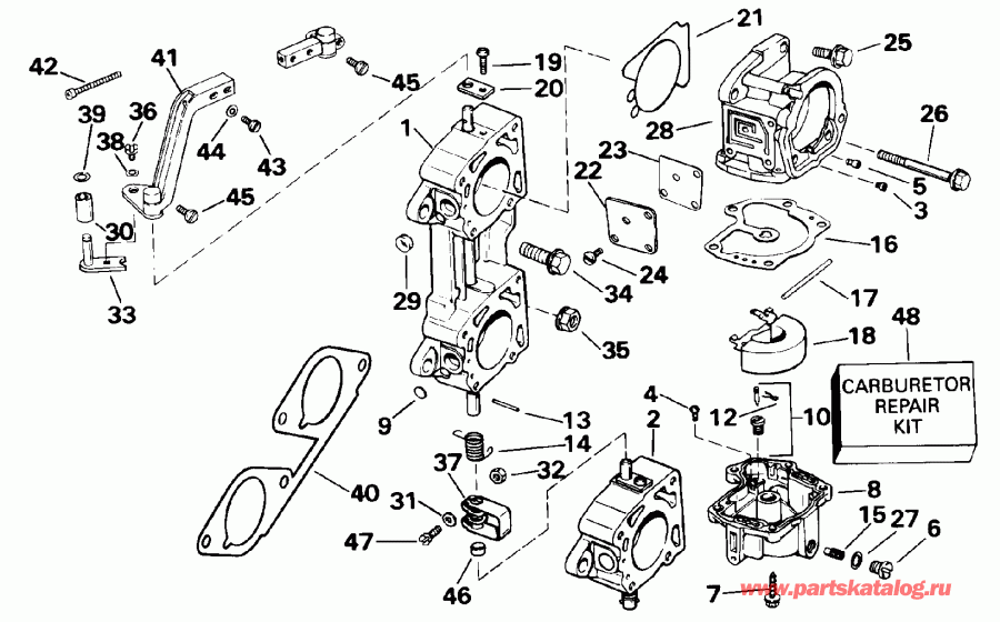 ����� Evinrude E200TZATS 1993  - 185, 200 Suffix 