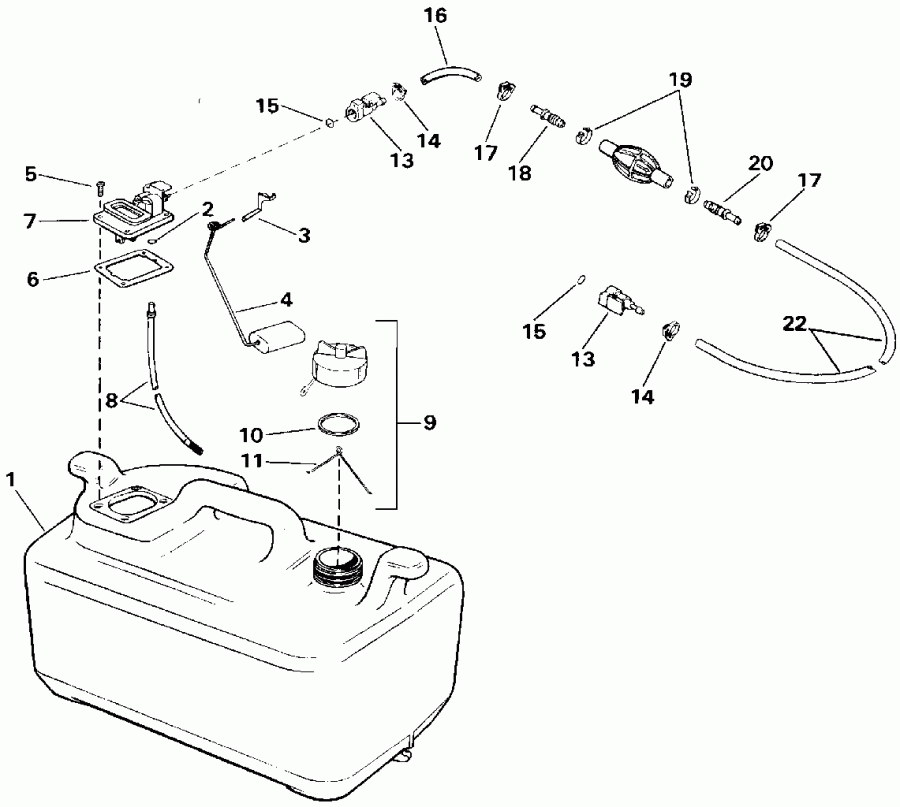 ��������� ��������� EVINRUDE E20CRETS 1993  - el Tank