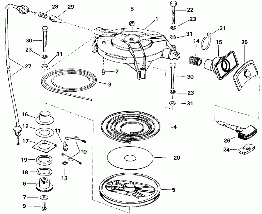�������� ����� Evinrude E20CRLETS 1993  - wind Starter / wind �������