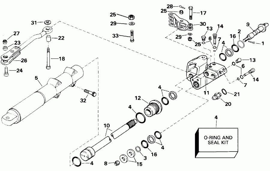 ����� Evinrude E225CXATF 1993  - linder ������ Assembly