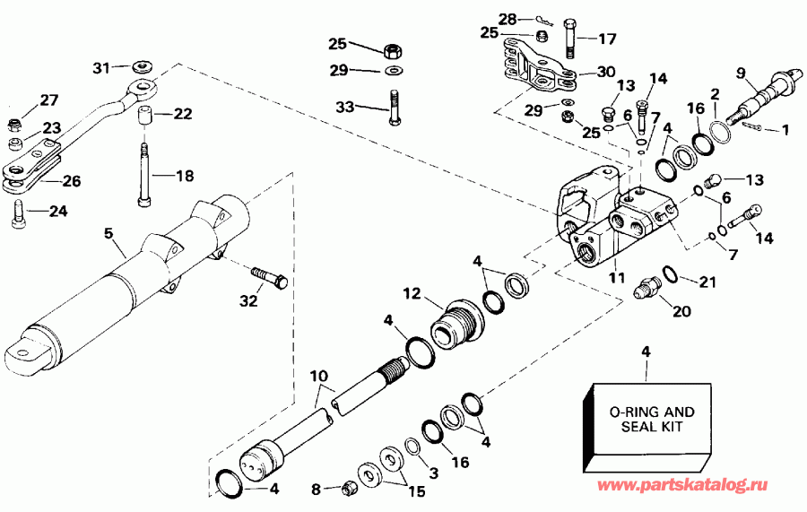 ��������� ����� Evinrude E225CXATS 1993  - linder ������ Assembly / linder Valve Assembly