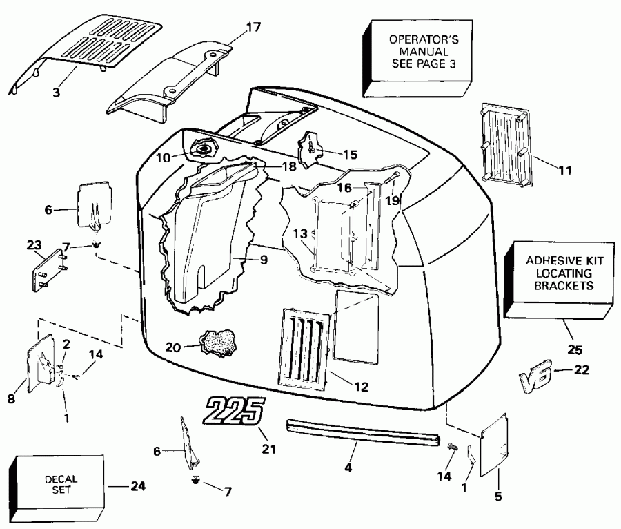 ��������� ��������� EVINRUDE E225CXATS 1993  - Johnson - 200 Stl, Vj200sl, 225stll - Johnson - 200 Stl, Vj200sl, 225stll