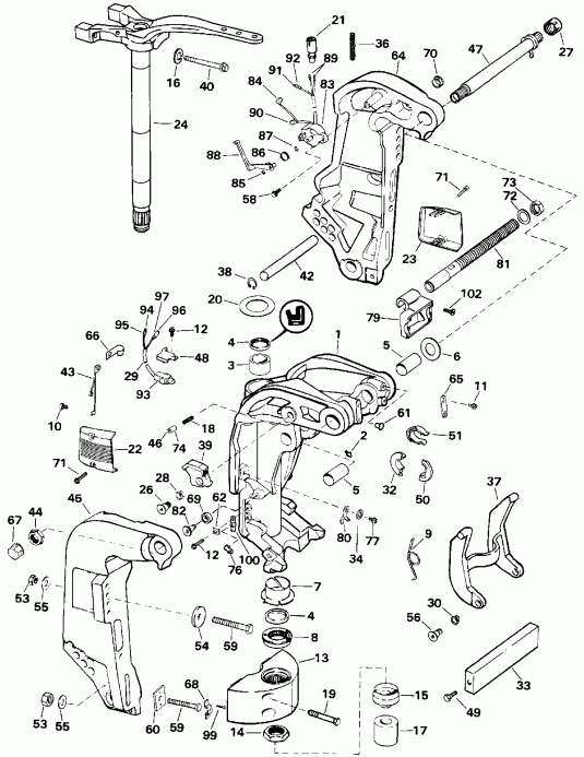  Evinrude E225CXATS 1993  - dsection - dsection