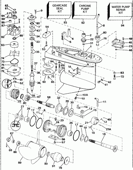  EVINRUDE E225CXETF 1993  - linder & ������ ���������
