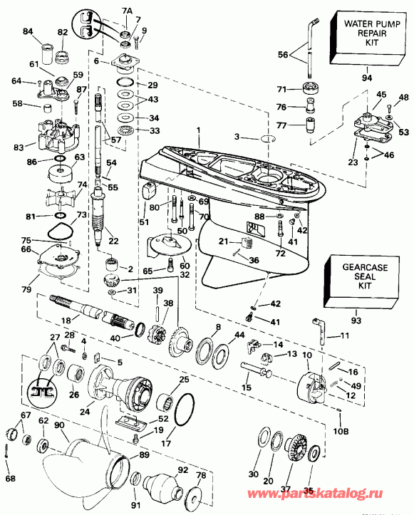  Evinrude E225TZETA 1993  -  Rotation - 25  & 30  Models