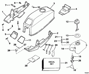 Motor  - Johnson / evinrude &    (Motor Cover - Johnson/evinrude & Integral Fuel Tank)