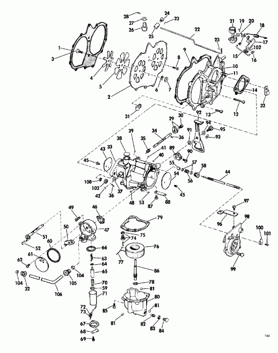    Evinrude 40872D 1968  - rburetor Group Electric Shift