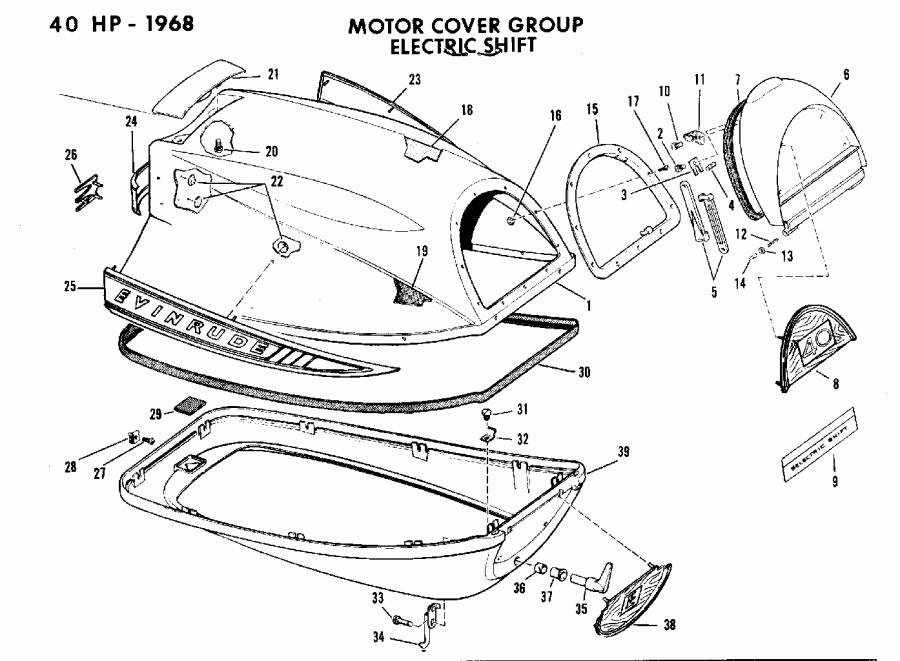   40873C 1968  - tor  Gro Electric  - tor Cover Group Electric Shift