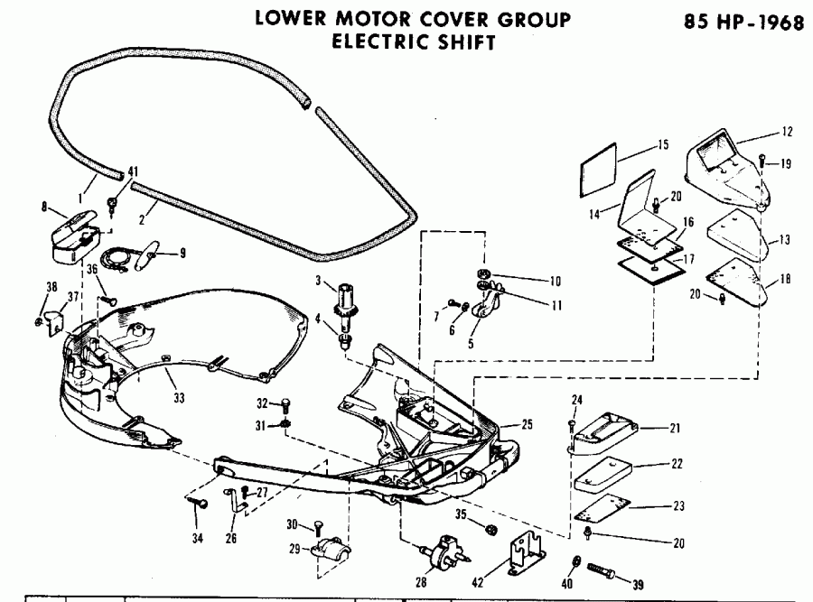   Evinrude 85892A 1968  - wer Motor  Gro Electric  - wer Motor Cover Group Electric Shift