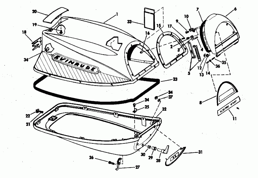    EVINRUDE 33002M 1970  - tor Cover Group - tor  Gro