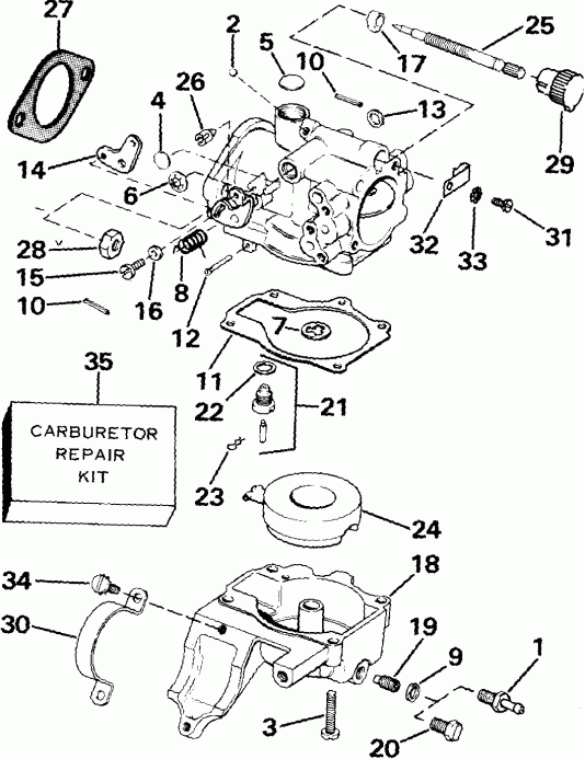   Evinrude E30RCOA 1985  - rburetor / rburetor
