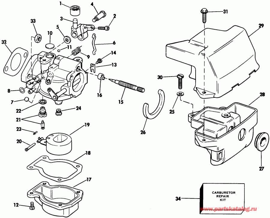  Evinrude E8RLCOB 1985  - rburetor