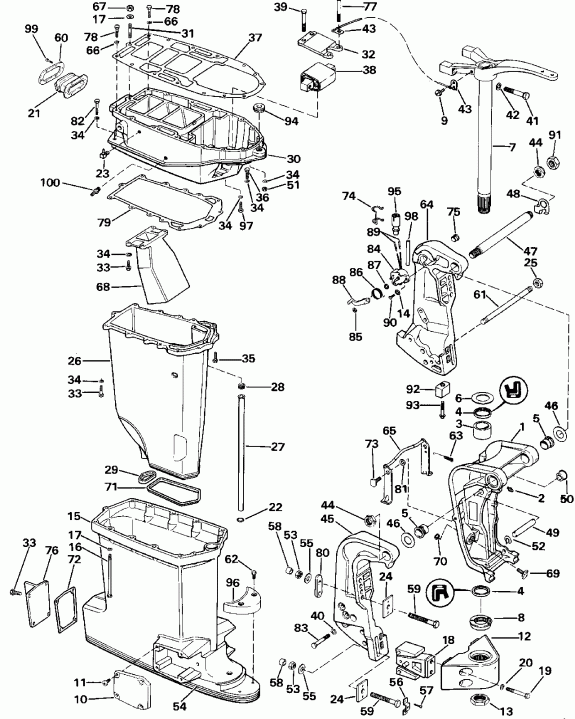   EVINRUDE E300TLCDC 1986  - dsection / dsection