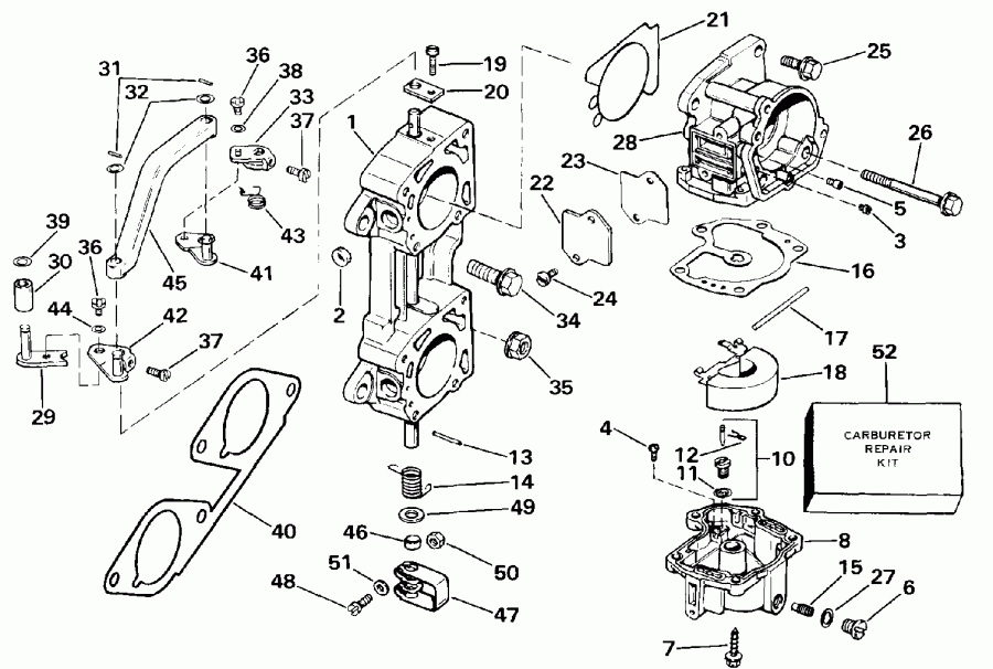     E225CLCUB 1987  - rburetor    / rburetor And Linkage