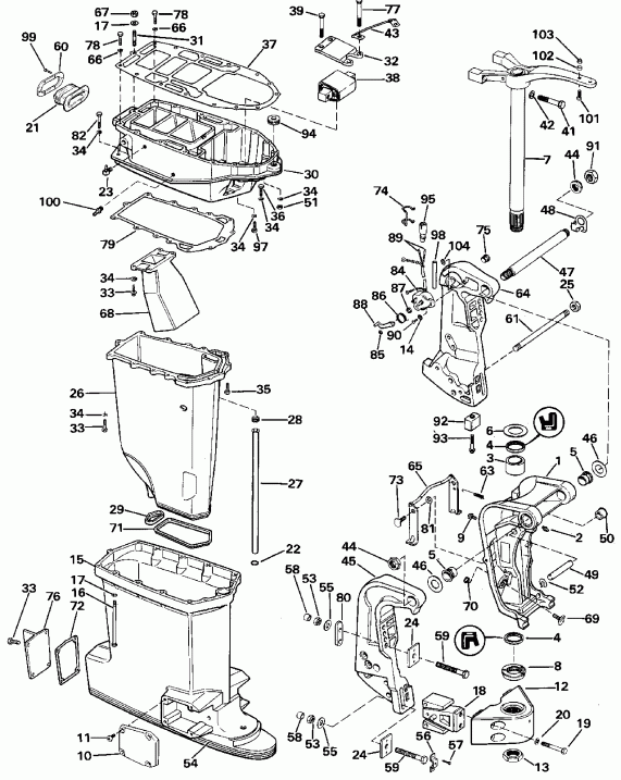    Evinrude E300PXCCA 1988  - dsection