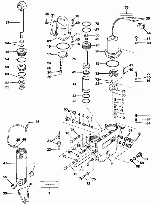    VE88MSLCCC 1988  - wer Trim/tilt Hydraulic Assembly