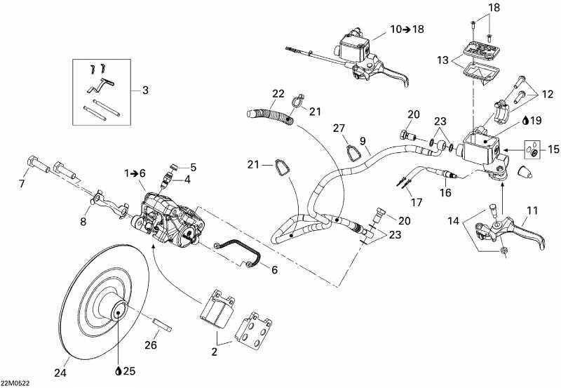 snowmobile BRP  Expedition 550F, 2005 - Hydraulic Brake
