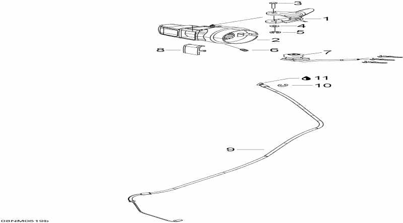  Skidoo Expedition V-1000, 2006  - Throttle Handle And Housing