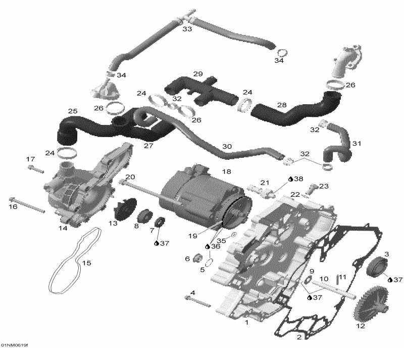 snowmobile Skidoo - Waterpump, Alternator And Ignition Cover