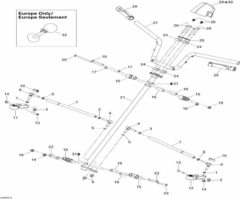 BRP SkiDoo Freestyle 300F, 2006  - Steering System