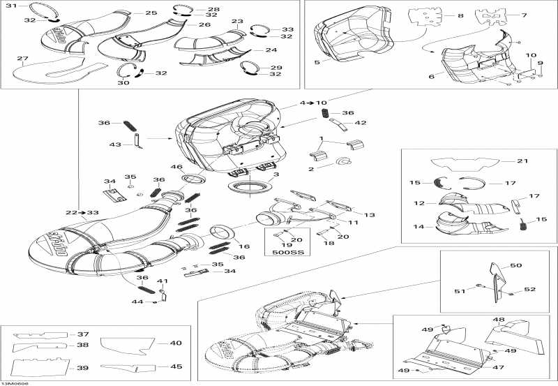 snowmobile SKIDOO GSX 500SS, 2006  - Exhaust System 500