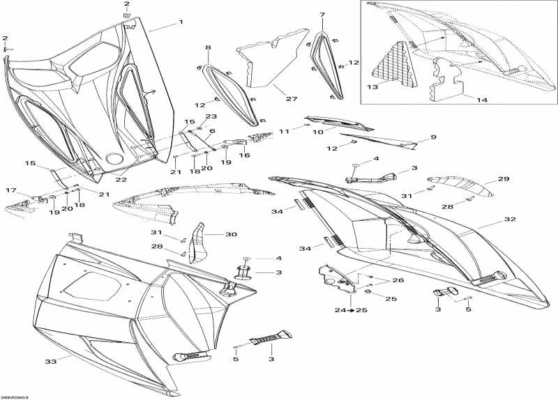 snowmobile  GTX 550F, 2006 - Hood