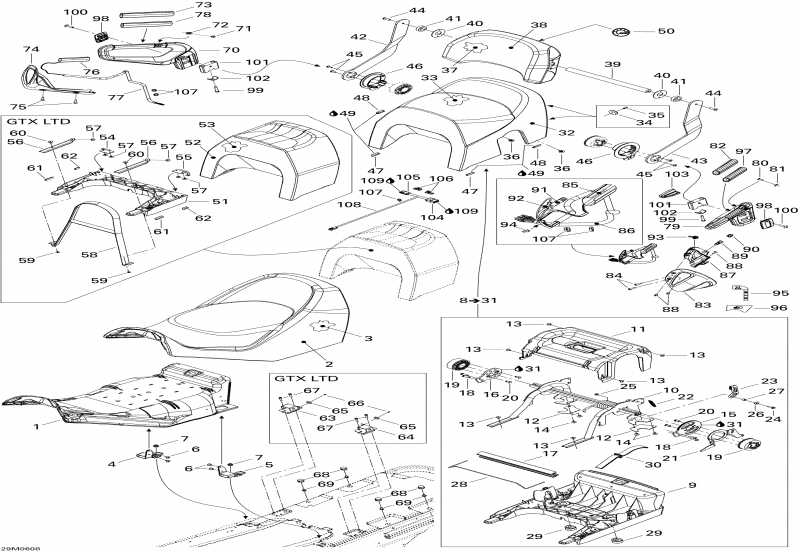 snowmobile Ski Doo GTX 600 HO SDI, 2006 - Seat