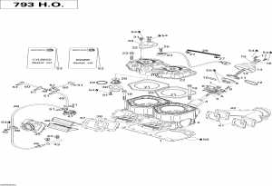 01- ,      793ho (01- Cylinder, Exhaust Manifold And Reed Valve 793ho)