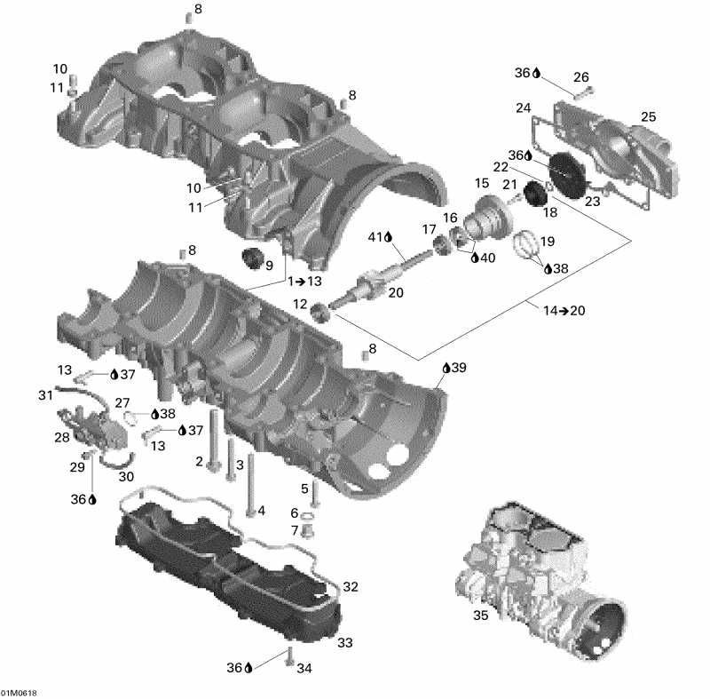�������� ski-doo Mach Z 1000 SDI Adrenaline & X, 2006 ������ - Crankcase