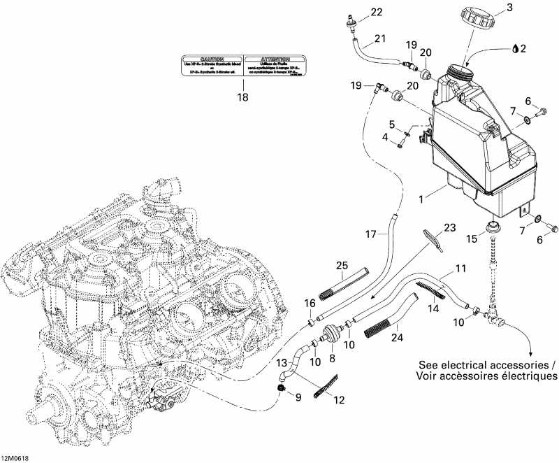 snowmobile Ski-doo ����������� Mach Z 1000 SDI Adrenaline & X, 2006 - Oil System