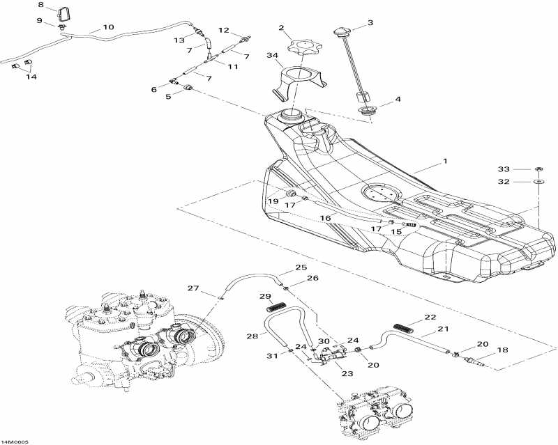 snowmobile Ski Doo MX Z 500SS Trail & Adrenaline, 2006 - Fuel System