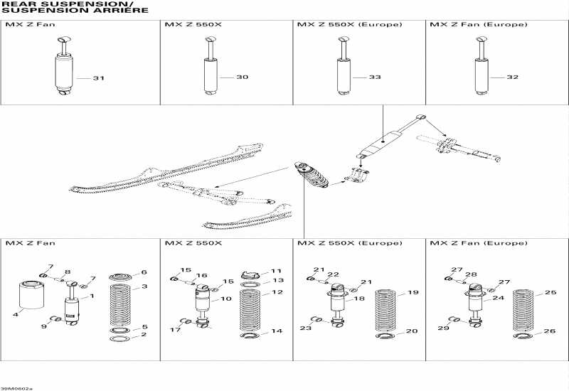  Skidoo  MX Z 550F, 2006 - Rear Suspension Shocks