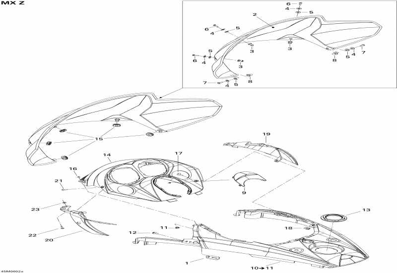 �������� Ski-doo MX Z 550F, 2006 - Windshield And Console Mx Z