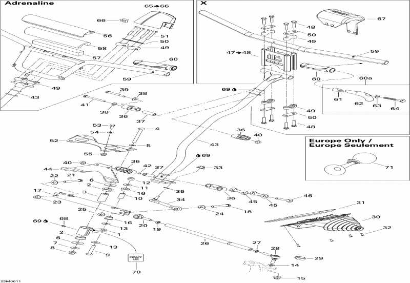 snowmobile   MX Z 600 HO SDI Adrenaline & X, 2006 - Steering System