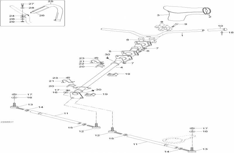 snowmobile Ski-doo Skandic LT 440F, 2006 - Steering System