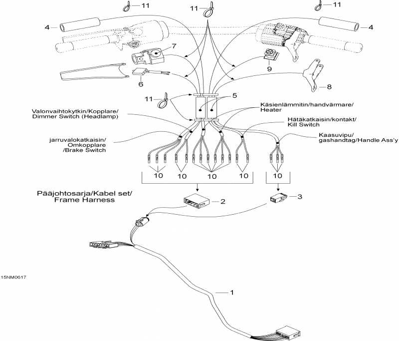   Skandic LT 440F, 2006  - Steering Wiring Harness