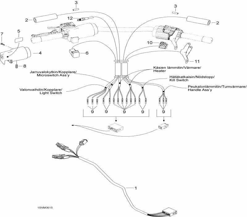  Skidoo - Steering Wiring Harness 550f Suv