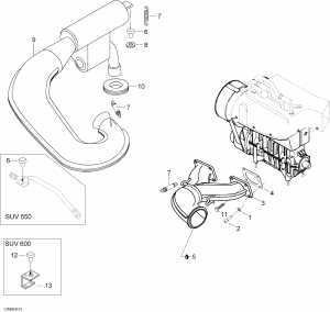 01-   600 Suv (01- Exhaust System 600 Suv)