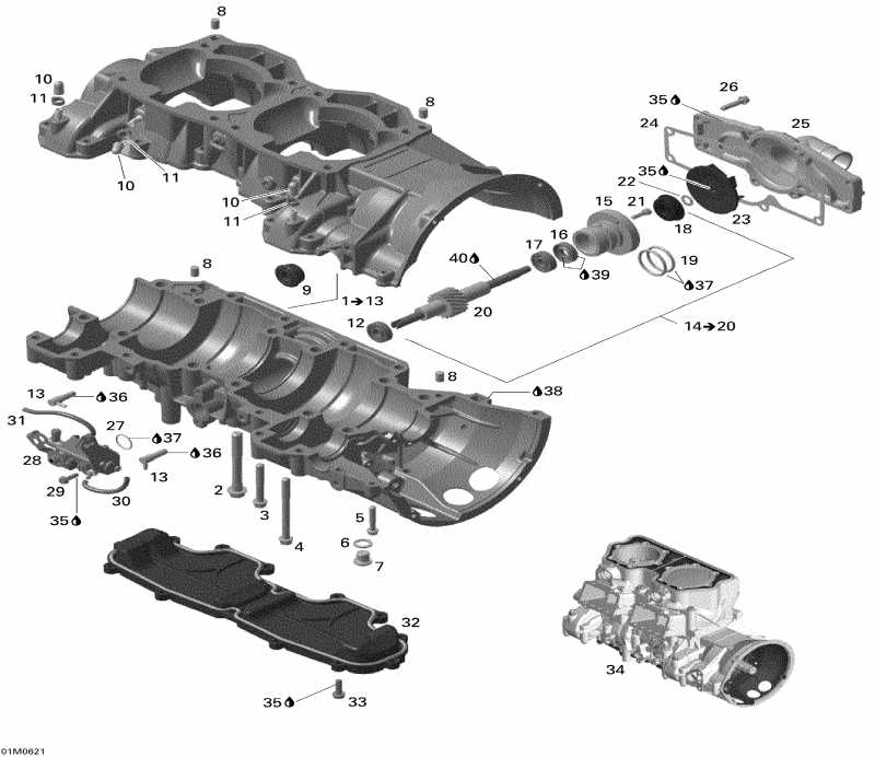   Summit 1000 SDI, Highmark & Highmark X, 2006 - Crankcase