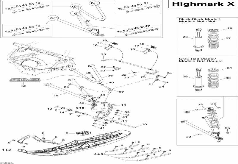 �������� Ski-doo ����������� Summit 1000 SDI, Highmark & Highmark X, 2006 - Front Suspension And Ski Hmx