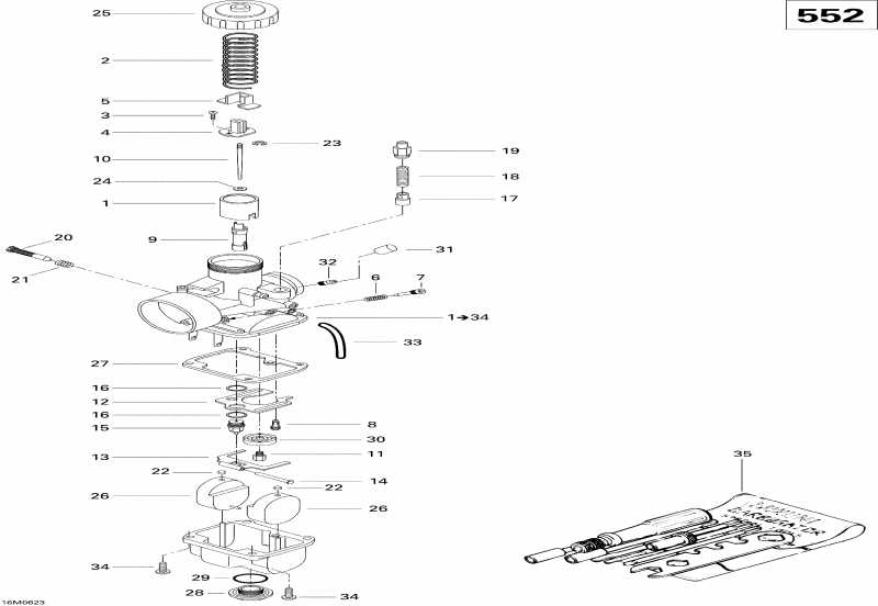 snowmobile BRP SkiDoo Summit 550F, 2006 - Carburetor 552
