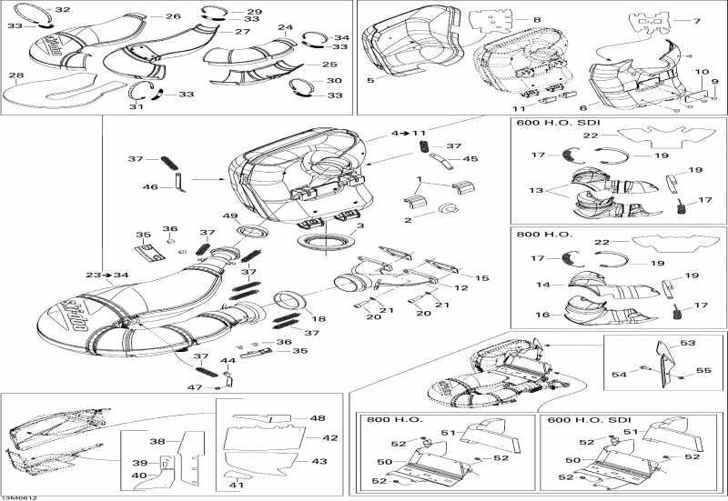 snowmobile BRP - Exhaust System 600ho