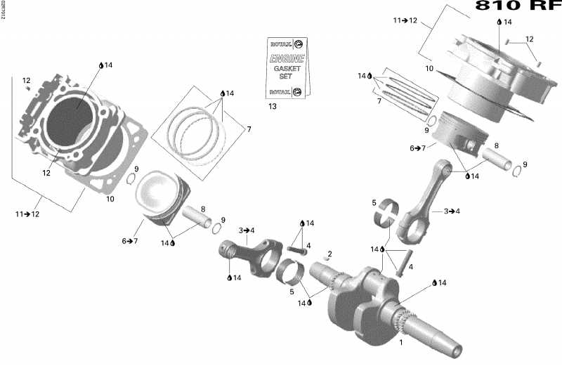  BRP SkiDoo  Expedition Sport V-800, 2007 - Crankshaft, Piston And Cylinder