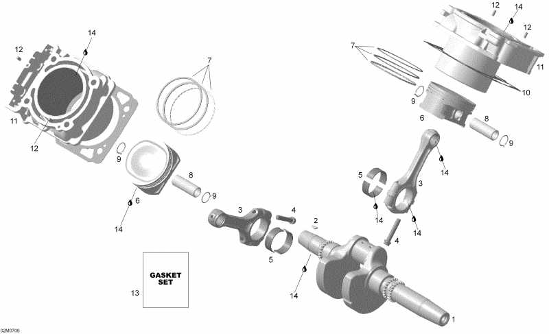  Skidoo Expedition TUV V800, 2007  - Crankshaft And Pistons